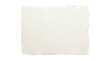 © we.bond.png - Rectangular sheet of thick white handmade watercolor paper with rough deckle edges displayed neatly positioned on transparent background