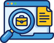 © admds - Laptop job search portfolio briefcase magnifying glass graphic element png isolated icon
