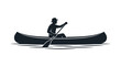 © Zee - Silhouette Person Canoeing on Water - Vector Illustration