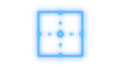 © mominulim - Glowing neon camera viewfinder focus icon isolated on transparent background. Target crosshair sign. Square focus frame. Capture pointer UI element.