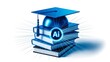 © Awais Haider - Artificial intelligence education concept with ai graduation cap and books