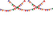 © Afsana - Colorful triangular party pennant garland hanging on string isolated on white background for festival celebration