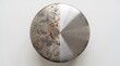 © Nikola Step - Rusted Stainless Steel Trash Can Lid Before After Cleaning