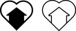 © mohammad - Heart and house icons set for real estate and home love concepts
