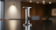 © Neural art - Elegant Silver Capital Letter I Standing on Reflective Surface in Modern Interior