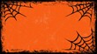 © Ashi - Vertical Halloween banner background with grunge border, creepy spider web, dark spooky atmosphere, eerie seasonal decoration, haunted theme, horror backdrop, autumn holiday design, and dramatic space
