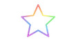 © Nahid - Rainbow colored glowing neon star outline isolated on transparent background