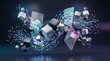 © rezaul4022 - Abstract technology background with glowing cubes and dynamic light trails in 3D render design