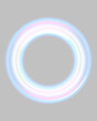 © ikril - A luminous circular ring with vibrant neon colors glows against a black background. The ring features smooth gradients of blue, pink, and white with a soft, radiant edge.