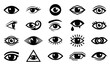 © Kochi - Collection of various stylized eye illustrations in black and white vector art