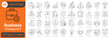 © Outline Icons - Business management line icon set with strategy, planning and editable stroke