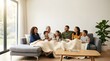 © Emily - Happy multi-generational family relaxing together on a cozy sofa at home