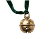 © Danilo Oliver - A Singular Christmas Bell: A festive brass bell, adorned with a rich emerald green ribbon, hangs suspended, ready to ring in the holiday cheer.