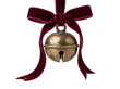 © Danilo Oliver - Antique Christmas Bell with Velvet Ribbon: A vintage brass bell, adorned with a luxurious deep red velvet ribbon bow, hangs elegantly, evoking a timeless holiday spirit and festive cheer.