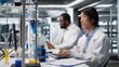 © DC Studio - Tired senior scientist records observations from lab experiment