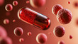 © Rong - Metallic fluid capsule floating among soft cells, nanomedicine, targeted drug delivery, precision therapeutics, cellular transport, pharmaceutical research, personalized healthcare