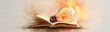© Newstep - A glowing lightbulb with a brain inside rests on an open book, symbolizing creativity, knowledge, and innovative thinking.