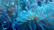 © Harry - A close-up view of a vibrant blue sea anemone underwater with delicate tentacles swaying gently