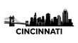 © Irtiko - Cincinnati city skyline vector illustration showing iconic bridges and tall skyscrapers