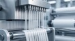 © tanin - Detailed view of semidull nylon yarn extrusion lines showing smooth filament texture and moderate gloss from modern machinery.