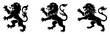 © Stocklume - Rampant lion heraldic silhouette set | traditional medieval coat of arms | black flat graphic vector elements