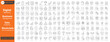 © Outline Icons - Mega icons set of digital marketing, business management, data analytics and blockchain line icon set with cryptocurrency, strategy, finance, charts, marketing. Editable stroke. Vector icon collection