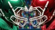 © Thongphun - Two football players with helmets face each other in a competitive stance during a game