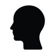 © Prime Creative - Human head silhouette icon, side view profile of a person, simple black vector graphic