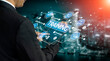© InfiniteFlow - A professional businessman is engaged in a modern training session, utilizing digital technology and data visualization in a corporate environment to enhance skills. Tessel