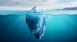 © Novaro - Large iceberg floating in the deep blue ocean water with view above and below the surface. iceberg metaphor
