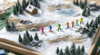 © StockDignity - Miniature Winter Diorama of Hikers Trekking Through Snow