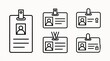 © Sahida Akhter Popy - Collection of stylized identification badge icons with portrait and lines for text on a neutral background