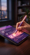 © PhotoArtHub - Hand holding a stylus to check items on a digital tablet, symbolizing productivity and task management, suitable for business or lifestyle concepts