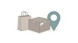 © Saba - Shopping Bag Parcel Box and Location Pin Delivery Illustration