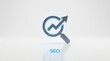 © Haseeb - Metallic SEO magnifying glass with rising arrow