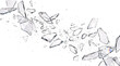 © PNG Studio 99 - Shattered glass fragments flying in png on isolated transparent background
