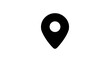 © Miguel - Black map pin icon with white circle inside, isolated on transparent background