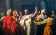 © Joan - Jesus teaches among the doctors of the Law in a religious painting.