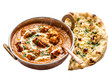 © AxisPattern - Authentic Indian Butter Chicken Curry Served With Garlic Naan Bread