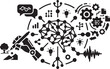 © Tuhin - Artificial intelligence brain neural network icon black graphic for modern technology data science business use.