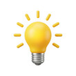 © SkTaj - 3d cartoon light bulb icon for idea concept png