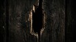 © Freyaundiclosed - Dark rustic wooden wall with a deep jagged hole in the center