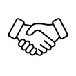 © Warpiya - Shake hands icon flat outline in black