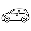 © Warpiya - Compact car icon flat outline in black