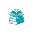© MdEkhlus - Modern E-Learning Icon with Stacked Books and Wi-Fi Signal Symbol