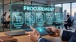 © KAMRUL - Procurement concept with digital interface and blurred office environment in background