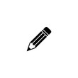 © Faiz - Edit pencil icon. Solid black glyph of a pencil for edit write and design interface.