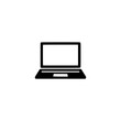 © Mellisa - Laptop icon. Solid black glyph of a laptop for computer notebook and work.