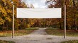 © nikolettamuhari - Blank Banner in Autumn Park with Colorful Foliage