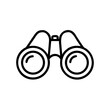 © trendf - Minimalist black line binoculars icon for optical discovery.